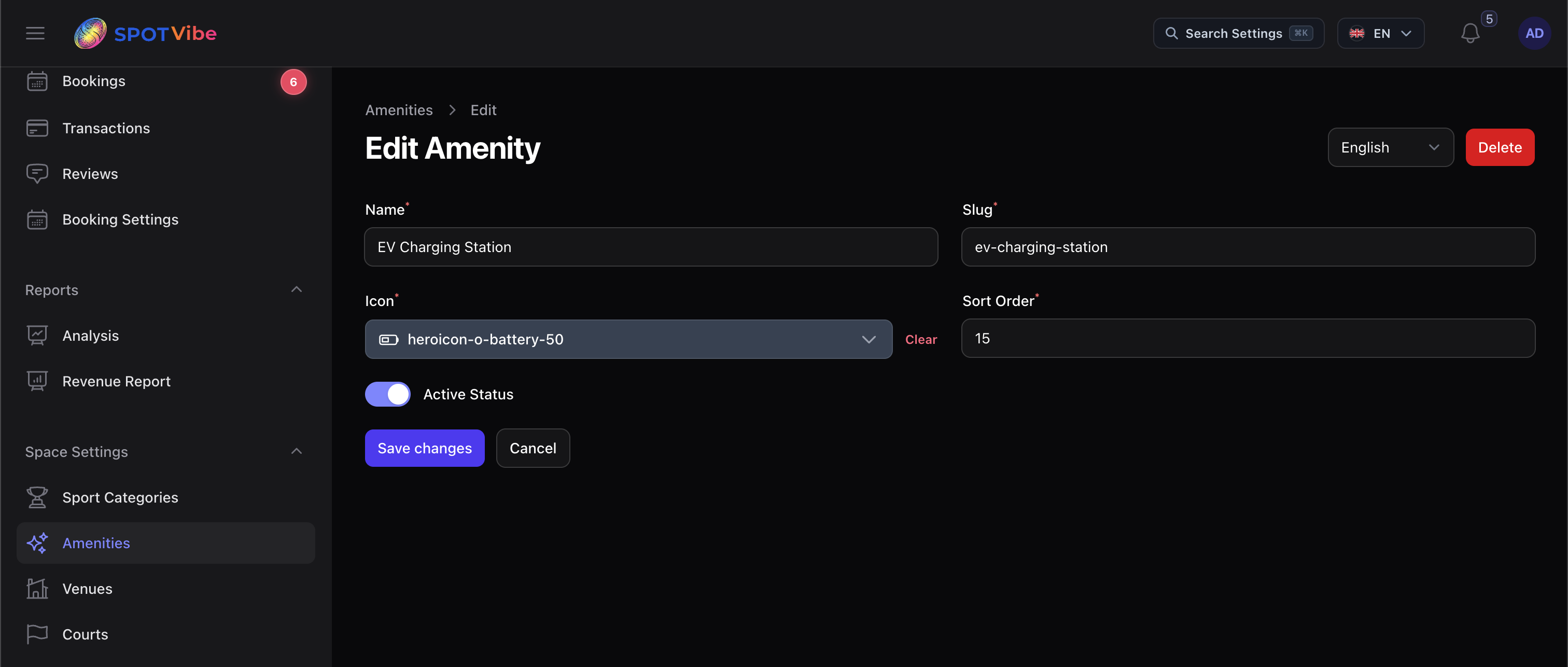 Filament Admin - Amenity Configuration