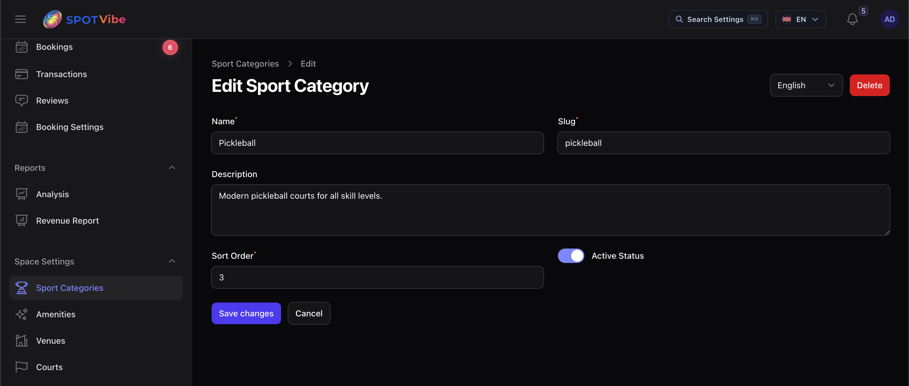 Filament Admin - Sport Category Configuration