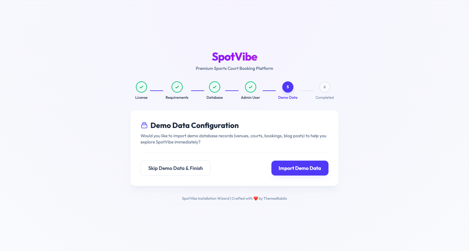 Web Installer - Demo Data Seeding Page - Part 1