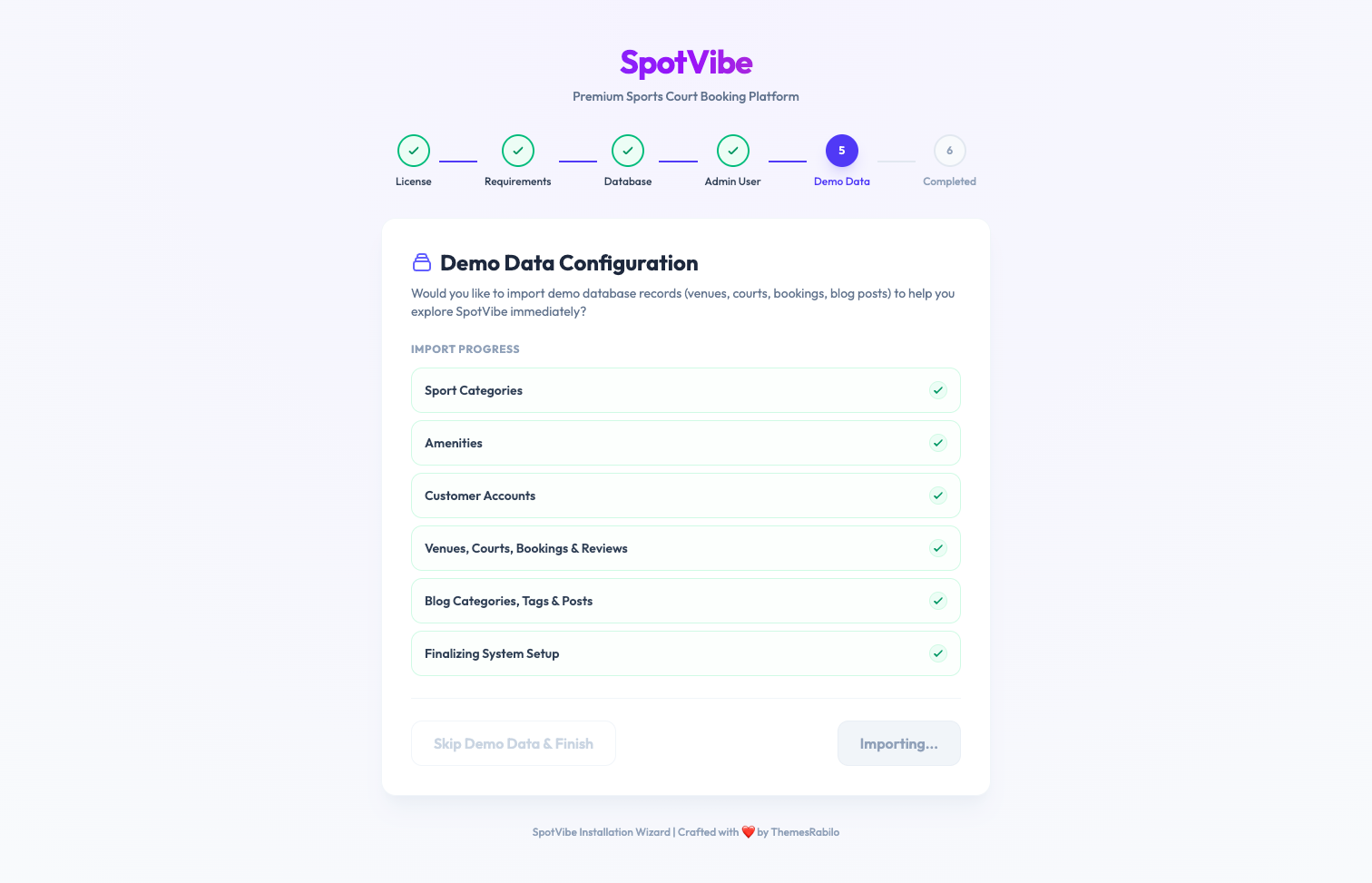 Web Installer - Demo Data Seeding Page - Part 2