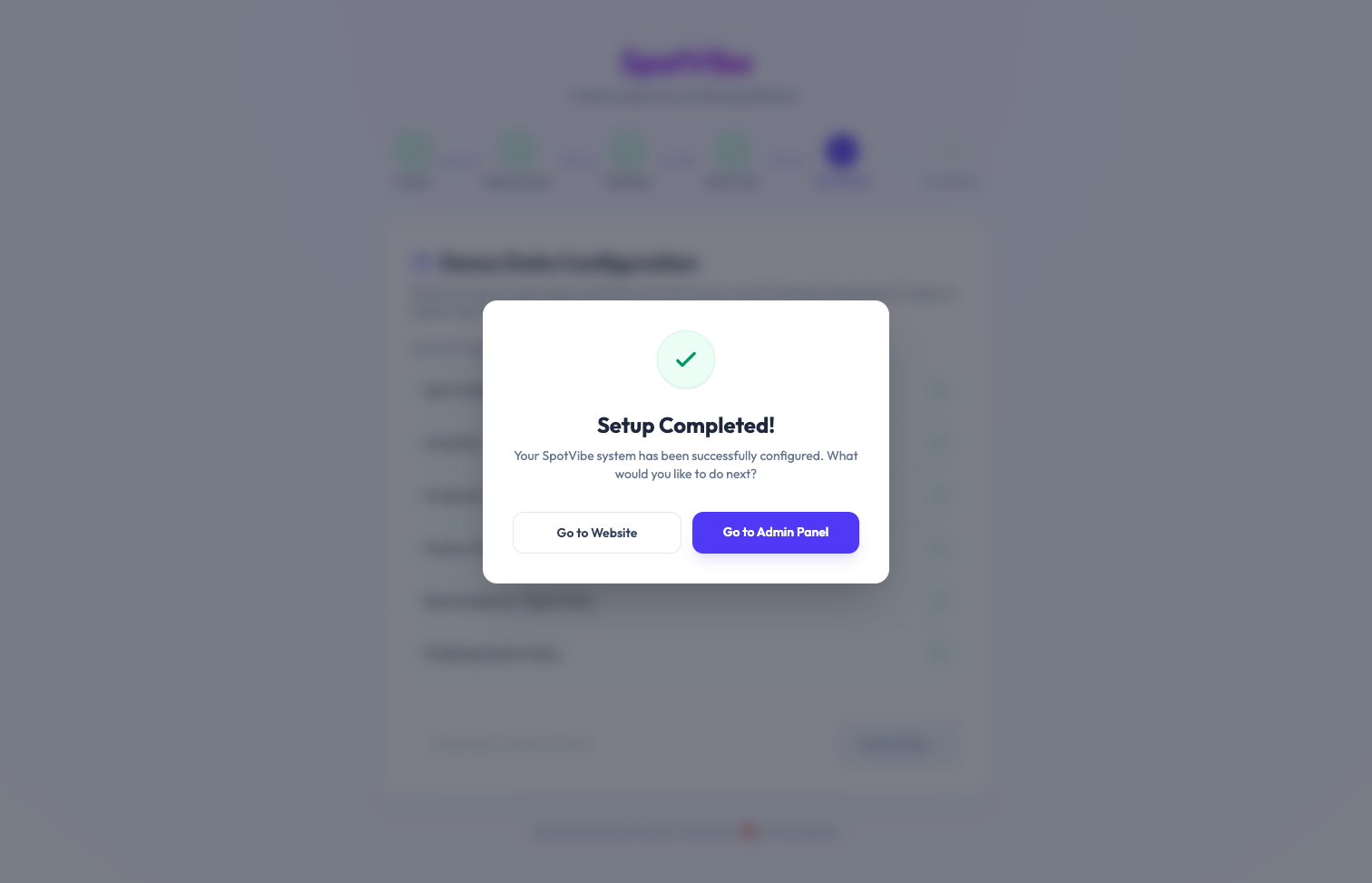 Web Installer - Finalized Page